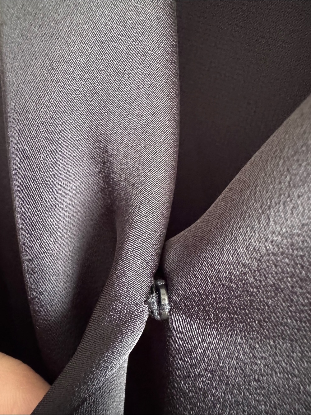 Donna Karan Black Satin faux Wrap Blouse with Side Tie - Picture 6 of 14